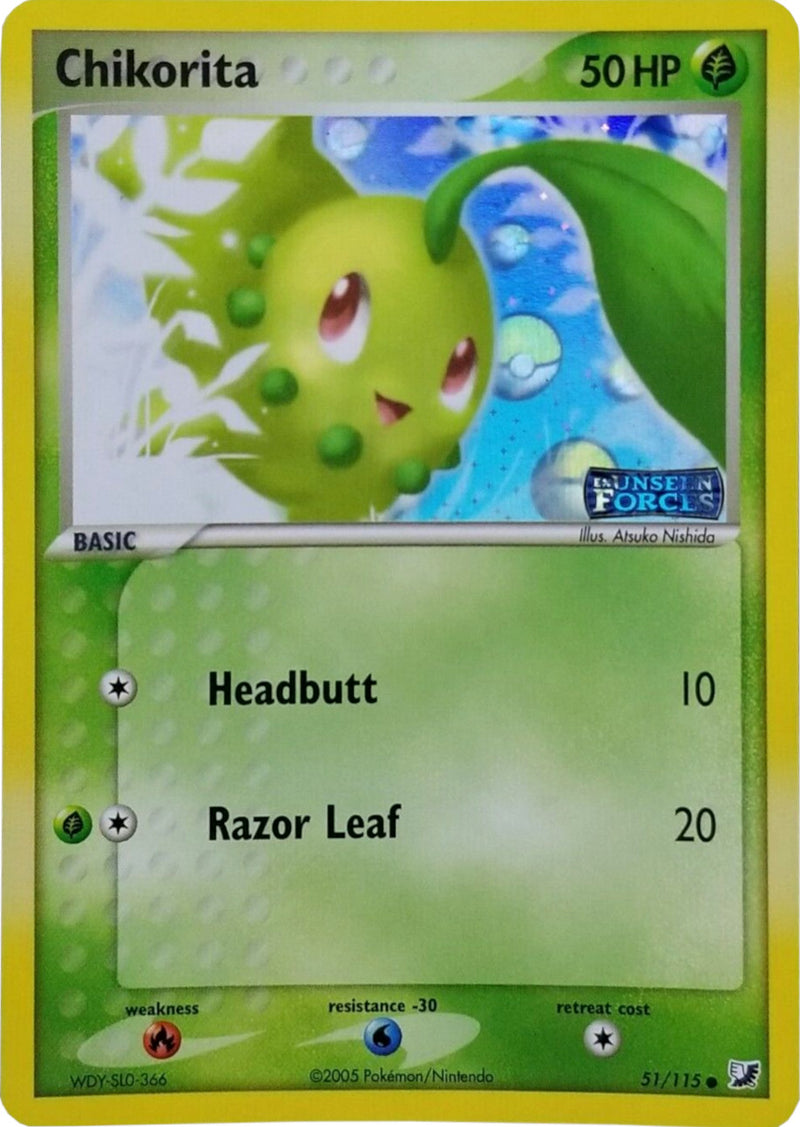 Chikorita (51/115) (Stamped) [EX: Unseen Forces] - The Mythic Store | 24h Order Processing