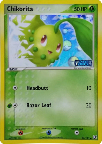 Chikorita (51/115) (Stamped) [EX: Unseen Forces] - The Mythic Store | 24h Order Processing