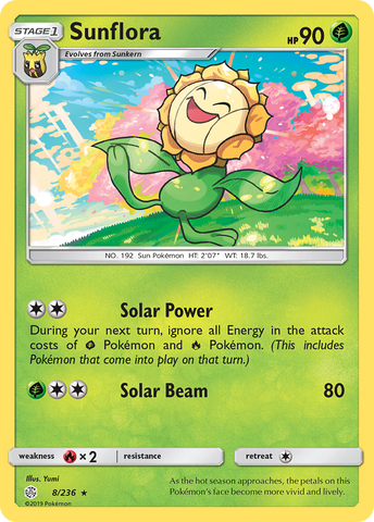 Sunflora (8/236) [Sun & Moon: Cosmic Eclipse] - The Mythic Store | 24h Order Processing