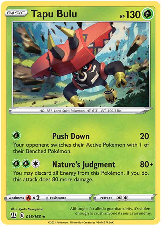 Tapu Bulu (016/163) (Theme Deck Exclusive) [Sword & Shield: Battle Styles] - The Mythic Store | 24h Order Processing