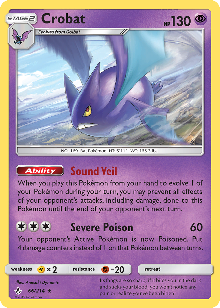 Crobat (66/214) [Sun & Moon: Unbroken Bonds] - The Mythic Store | 24h Order Processing