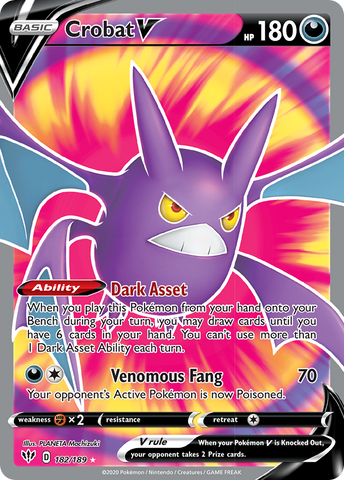 Crobat V (182/189) [Sword & Shield: Darkness Ablaze] - The Mythic Store | 24h Order Processing