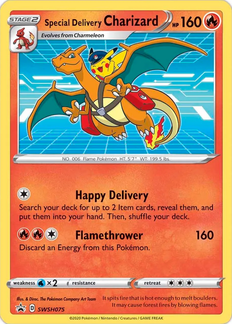 Special Delivery Charizard (SWSH075) [Sword & Shield: Black Star Promos] - The Mythic Store | 24h Order Processing