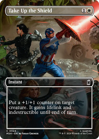 Take Up the Shield (Borderless) [Marvel Super Heroes] - The Mythic Store | 24h Order Processing