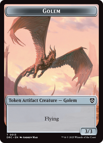 Golem (0013) // Nalaar Aetherjet Double-Sided Token [Aetherdrift Commander Tokens] - The Mythic Store | 24h Order Processing