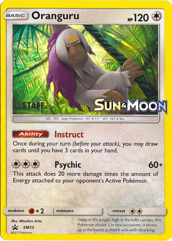 Oranguru (SM13) (Staff Prerelease Promo) [Sun & Moon: Black Star Promos] - The Mythic Store | 24h Order Processing