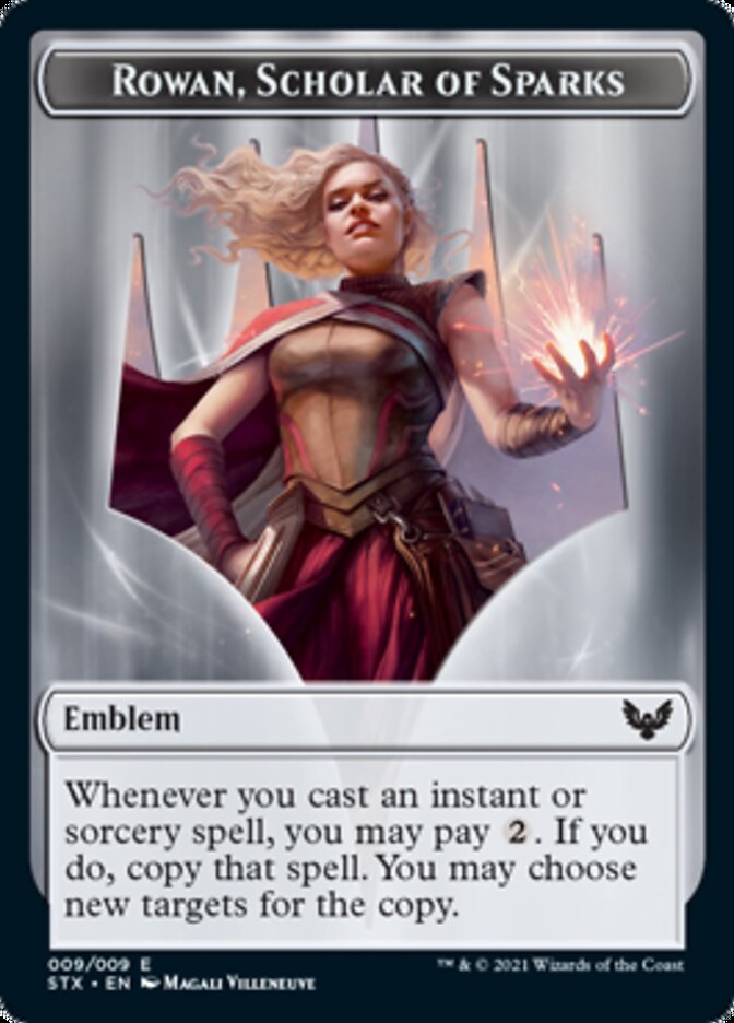 Rowan, Scholar of Sparks Emblem [Strixhaven: School of Mages Tokens] - The Mythic Store | 24h Order Processing
