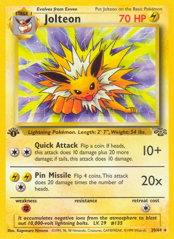 Jolteon (20/64) [Jungle 1st Edition] - The Mythic Store | 24h Order Processing