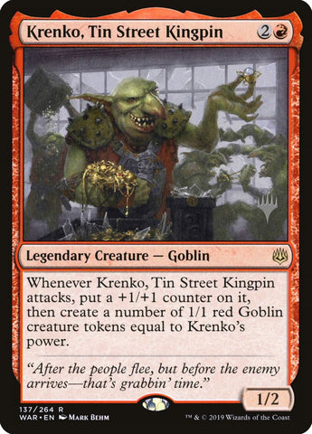 Krenko, Tin Street Kingpin (Promo Pack) [War of the Spark Promos] - The Mythic Store | 24h Order Processing