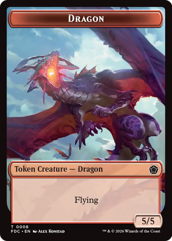 Dragon (0008) // Dragon (0009) Double-Sided Token [Foundations Commander Tokens] - The Mythic Store | 24h Order Processing