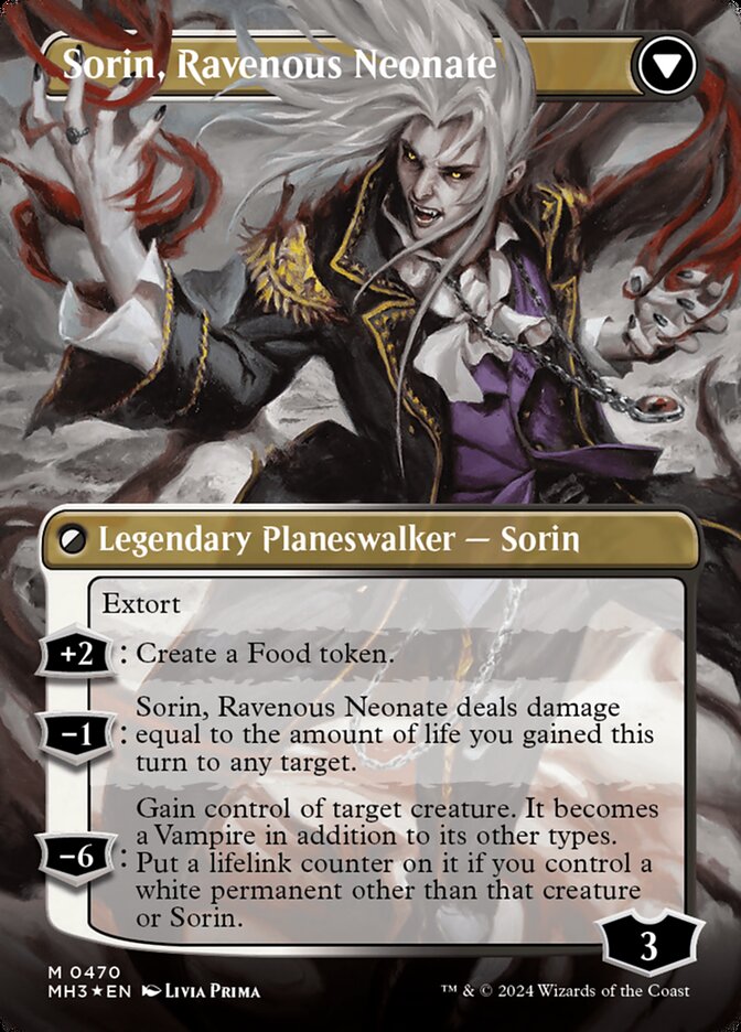 Sorin of House Markov // Sorin, Ravenous Neonate (Borderless) (Textured Foil) [Modern Horizons 3] - The Mythic Store | 24h Order Processing