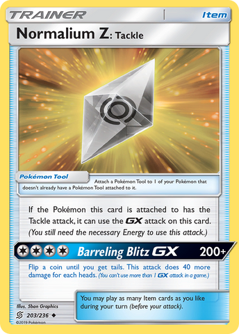 Normalium Z: Tackle (203/236) [Sun & Moon: Unified Minds] - The Mythic Store | 24h Order Processing