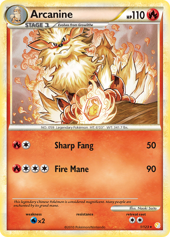 Arcanine (1/123) [HeartGold & SoulSilver: Base Set] - The Mythic Store | 24h Order Processing