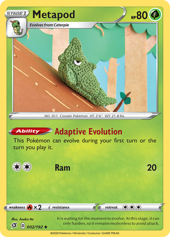 Metapod (002/192) [Sword & Shield: Rebel Clash] - The Mythic Store | 24h Order Processing