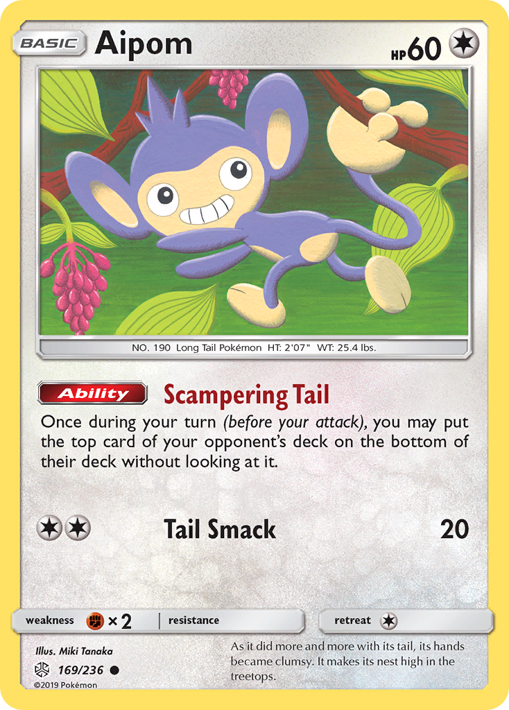 Aipom (169/236) [Sun & Moon: Cosmic Eclipse] - The Mythic Store | 24h Order Processing