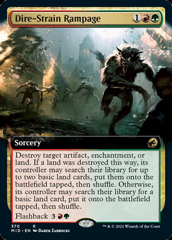 Dire-Strain Rampage (Extended Art) [Innistrad: Midnight Hunt] - The Mythic Store | 24h Order Processing