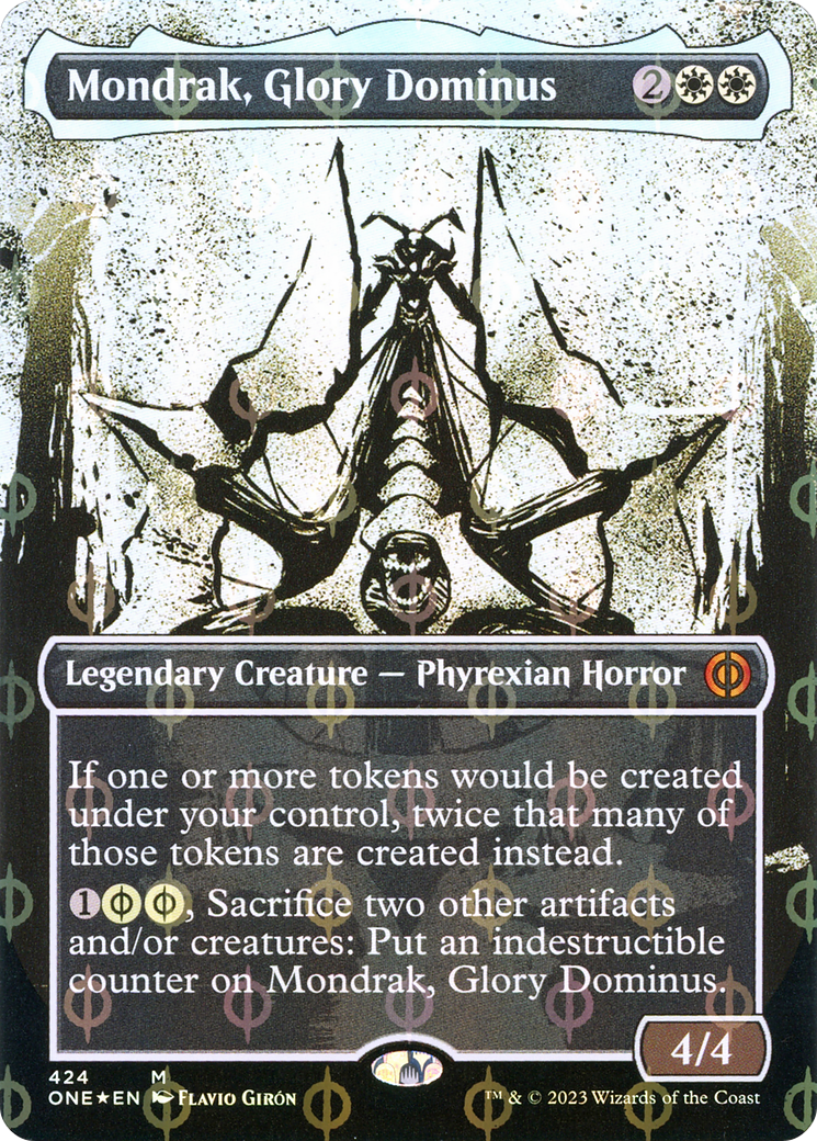 Mondrak, Glory Dominus (Borderless Ichor Step-and-Compleat Foil) [Phyrexia: All Will Be One] - The Mythic Store | 24h Order Processing