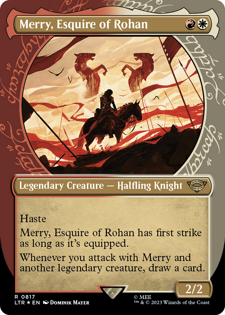 Merry, Esquire of Rohan (Showcase) (Surge Foil) [The Lord of the Rings: Tales of Middle-Earth] - The Mythic Store | 24h Order Processing