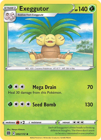 Exeggutor (002/172) [Sword & Shield: Brilliant Stars] - The Mythic Store | 24h Order Processing