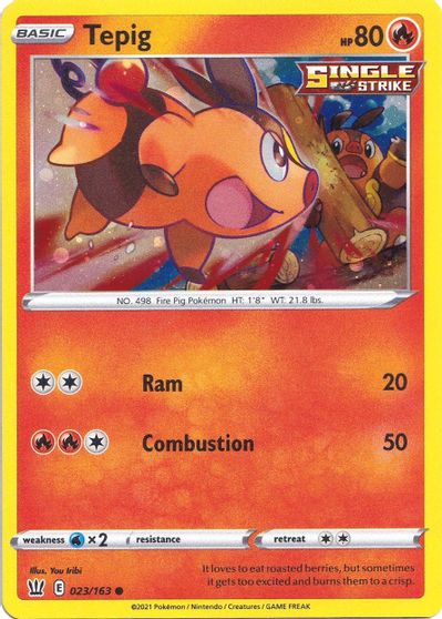 Tepig (023/163) (Cosmos Holo) [Sword & Shield: Battle Styles] - The Mythic Store | 24h Order Processing