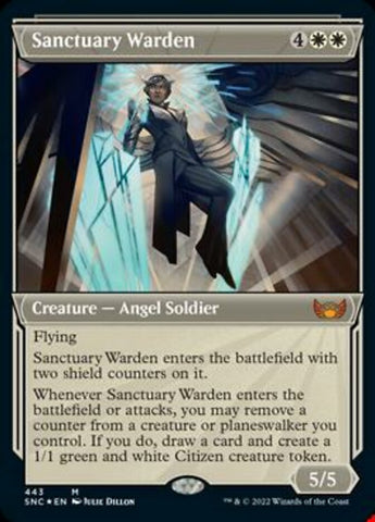 Sanctuary Warden (Showcase Art Deco Foil Etched) [Streets of New Capenna] - The Mythic Store | 24h Order Processing