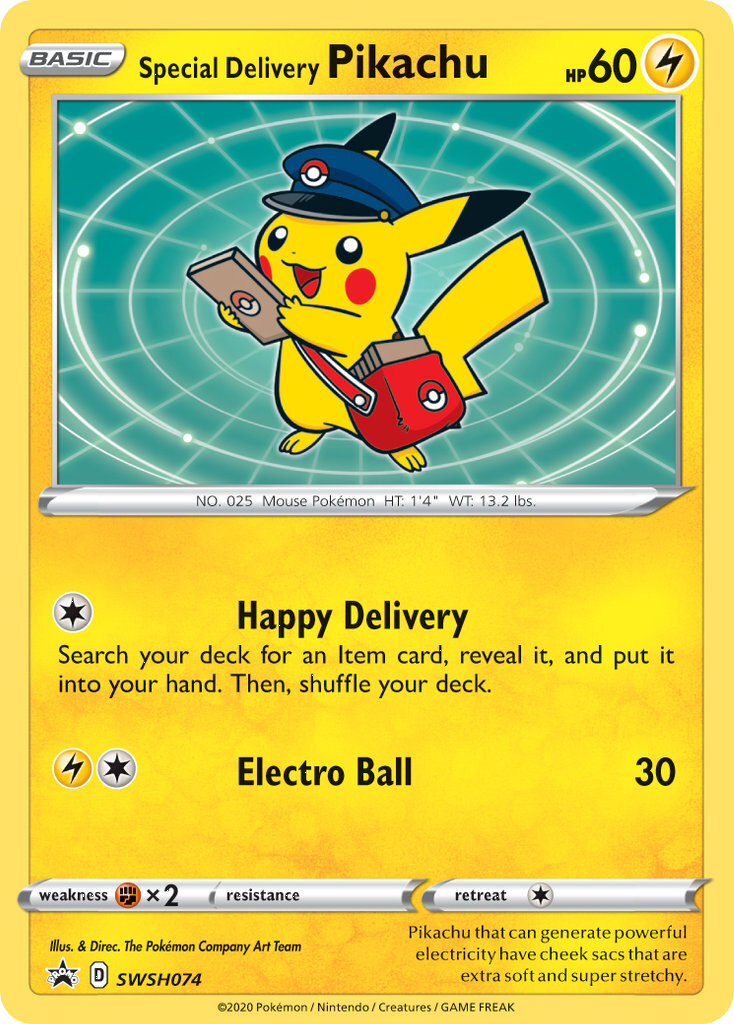 Special Delivery Pikachu (SWSH074) [Sword & Shield: Black Star Promos] - The Mythic Store | 24h Order Processing