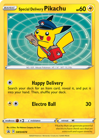 Special Delivery Pikachu (SWSH074) [Sword & Shield: Black Star Promos] - The Mythic Store | 24h Order Processing