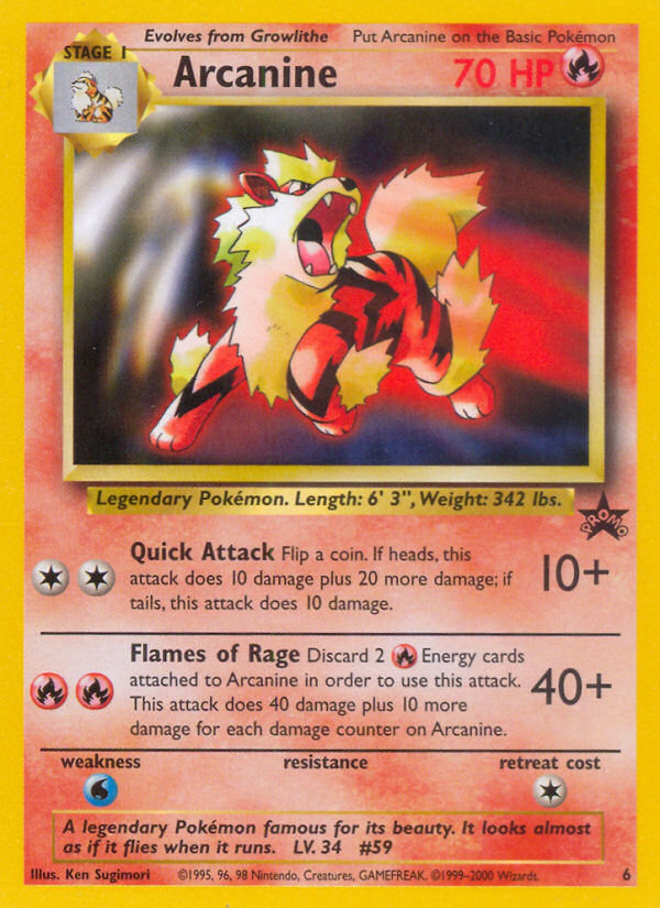 Arcanine (6) [Wizards of the Coast: Black Star Promos] - The Mythic Store | 24h Order Processing