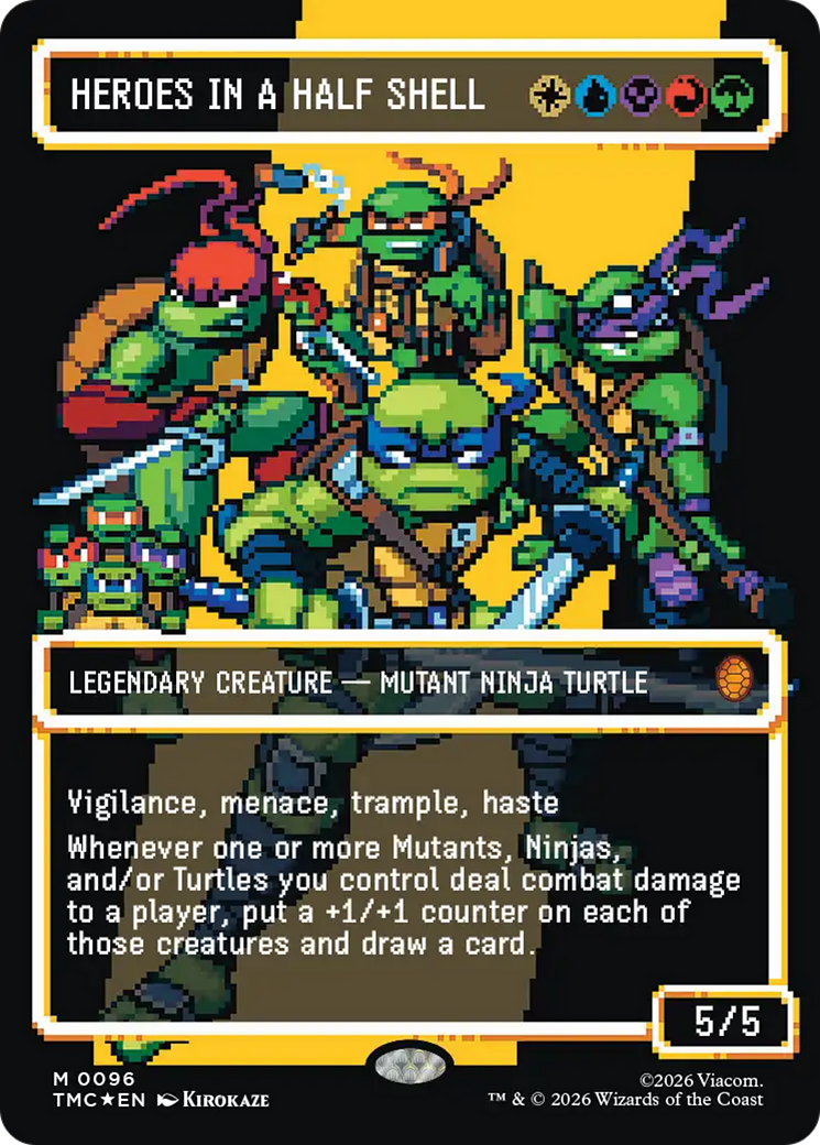 Heroes in a Half Shell (0096) (Borderless) (Surge Foil) [Teenage Mutant Ninja Turtles Commander] - The Mythic Store | 24h Order Processing
