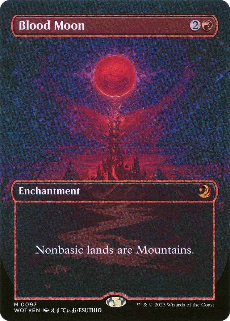 Blood Moon (Anime Borderless) (Confetti Foil) [Wilds of Eldraine: Enchanting Tales] - The Mythic Store | 24h Order Processing