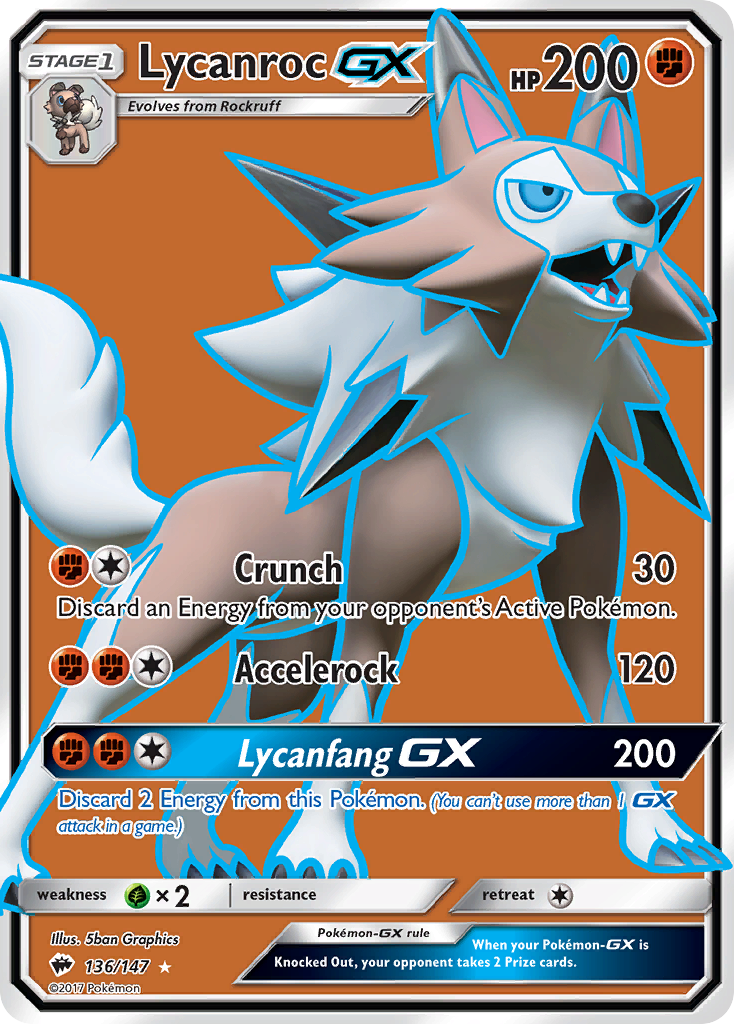 Lycanroc GX (136/147) [Sun & Moon: Burning Shadows] - The Mythic Store | 24h Order Processing