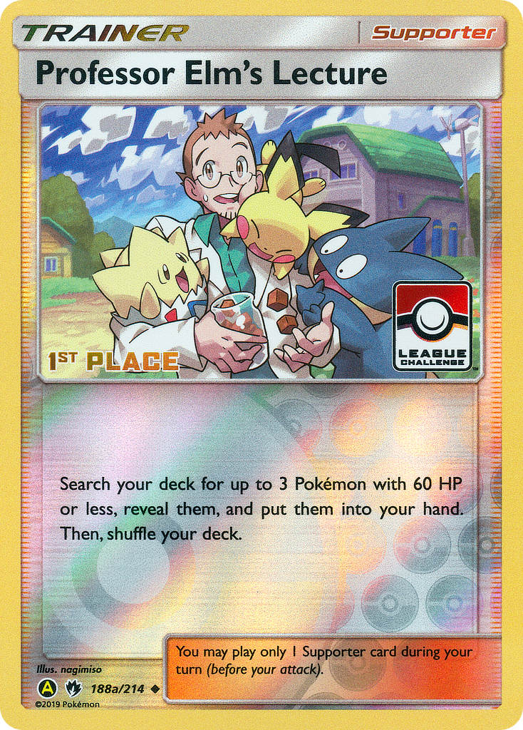 Professor Elm's Lecture (188a/214) (League Promo 1st Place) [Sun & Moon: Lost Thunder] - The Mythic Store | 24h Order Processing