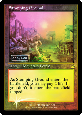 Stomping Ground (Retro) (Serialized) [Ravnica Remastered] - The Mythic Store | 24h Order Processing