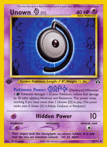Unown [D] (47/75) [Neo Discovery 1st Edition] - The Mythic Store | 24h Order Processing