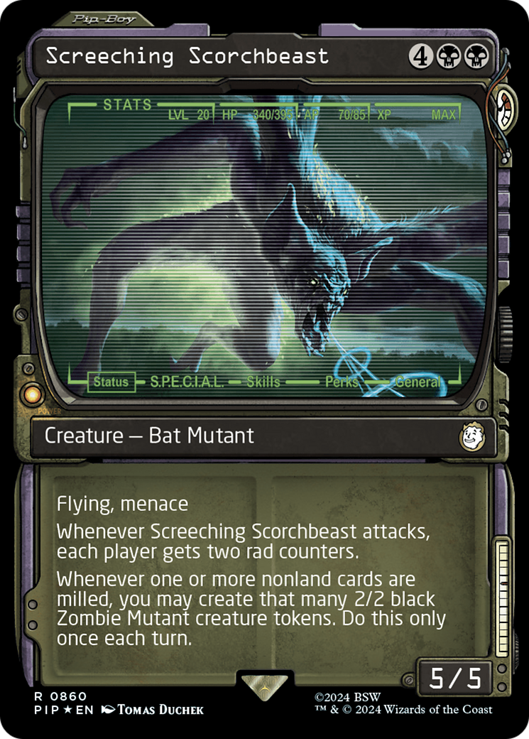 Screeching Scorchbeast (Showcase) (Surge Foil) [Fallout] - The Mythic Store | 24h Order Processing