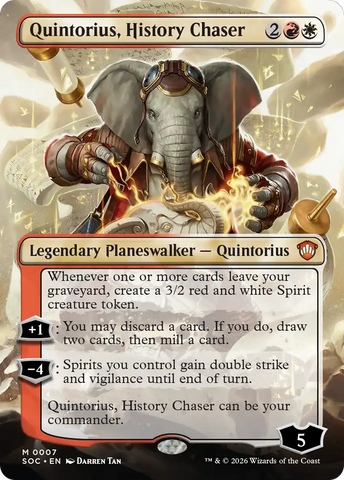 Quintorius, History Chaser (Borderless) [Secrets of Strixhaven Commander] - The Mythic Store | 24h Order Processing