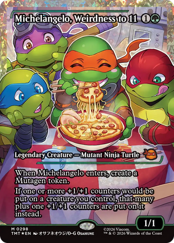 Michelangelo, Weirdness to 11 (Showcase) (Fracture Foil) [Teenage Mutant Ninja Turtles] - The Mythic Store | 24h Order Processing