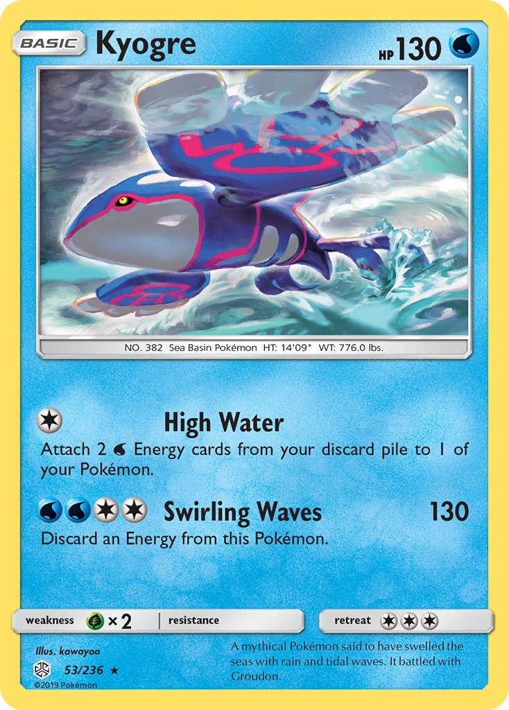 Kyogre (53/236) (Cracked Ice Holo) (Theme Deck Exclusive) [Sun & Moon: Cosmic Eclipse] - The Mythic Store | 24h Order Processing