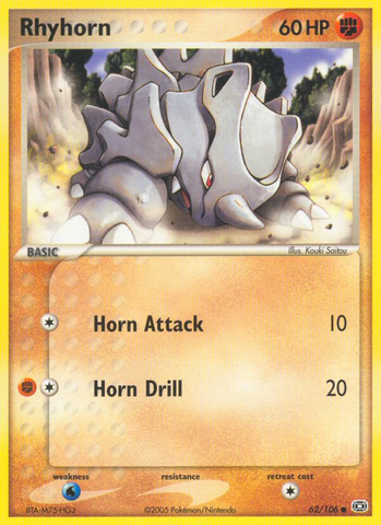 Rhyhorn (62/106) [EX: Emerald] - The Mythic Store | 24h Order Processing
