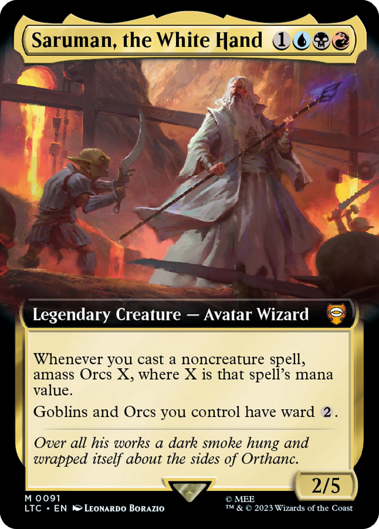 Saruman, the White Hand (Extended Art) [The Lord of the Rings: Tales of Middle-Earth Commander] - The Mythic Store | 24h Order Processing