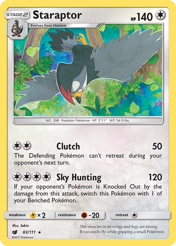 Staraptor (83/111) [Sun & Moon: Crimson Invasion] - The Mythic Store | 24h Order Processing