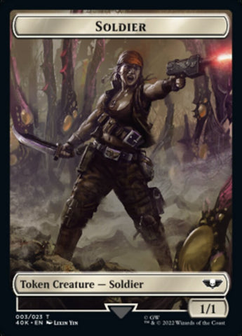 Soldier (003) // Sicarian Infiltrator Double-Sided Token (Surge Foil) [Warhammer 40,000 Tokens] - The Mythic Store | 24h Order Processing