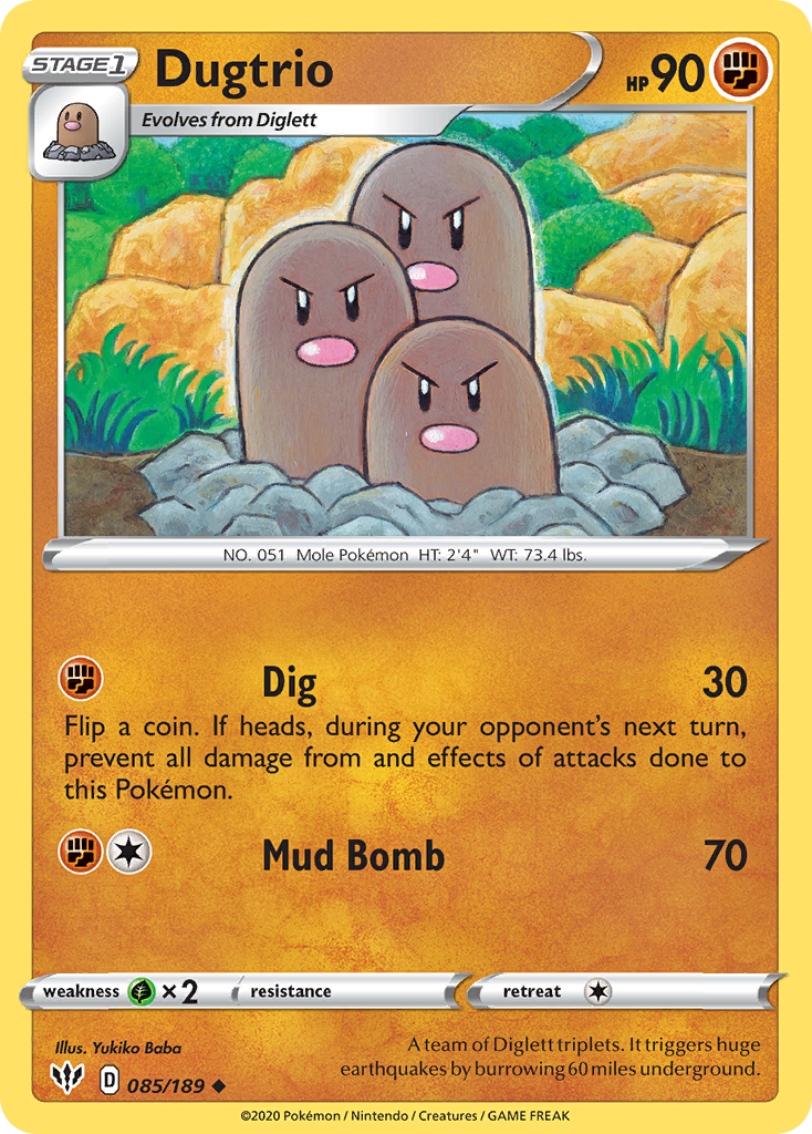 Dugtrio (085/189) [Sword & Shield: Darkness Ablaze] - The Mythic Store | 24h Order Processing