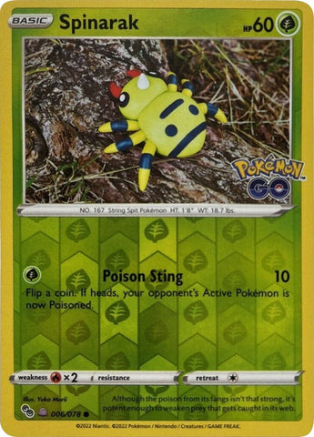 Spinarak (Peelable Ditto) (006/078) [Pokémon GO] - The Mythic Store | 24h Order Processing