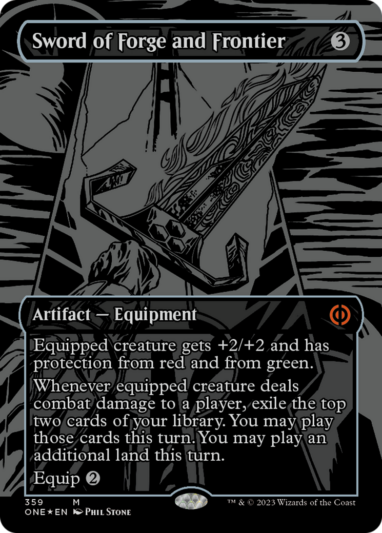 Sword of Forge and Frontier (Oil Slick Raised Foil) [Phyrexia: All Will Be One] - The Mythic Store | 24h Order Processing
