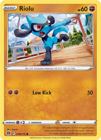 Riolu (078/172) [Sword & Shield: Brilliant Stars] - The Mythic Store | 24h Order Processing