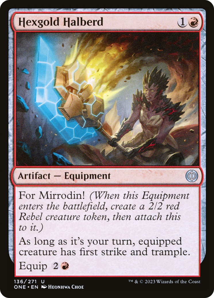 Hexgold Halberd [Phyrexia: All Will Be One] - The Mythic Store | 24h Order Processing