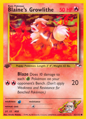 Blaine's Growlithe (62/132) [Gym Heroes 1st Edition] - The Mythic Store | 24h Order Processing