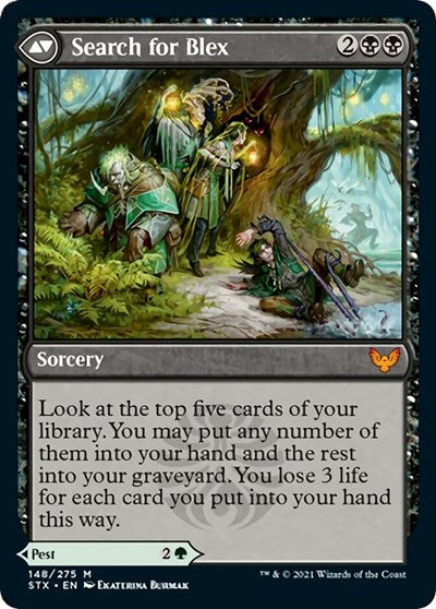 Blex, Vexing Pest // Search for Blex [Strixhaven: School of Mages Prerelease Promos] - The Mythic Store | 24h Order Processing