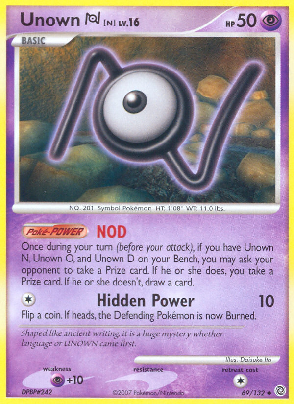 Unown N (69/132) [Diamond & Pearl: Secret Wonders] - The Mythic Store | 24h Order Processing